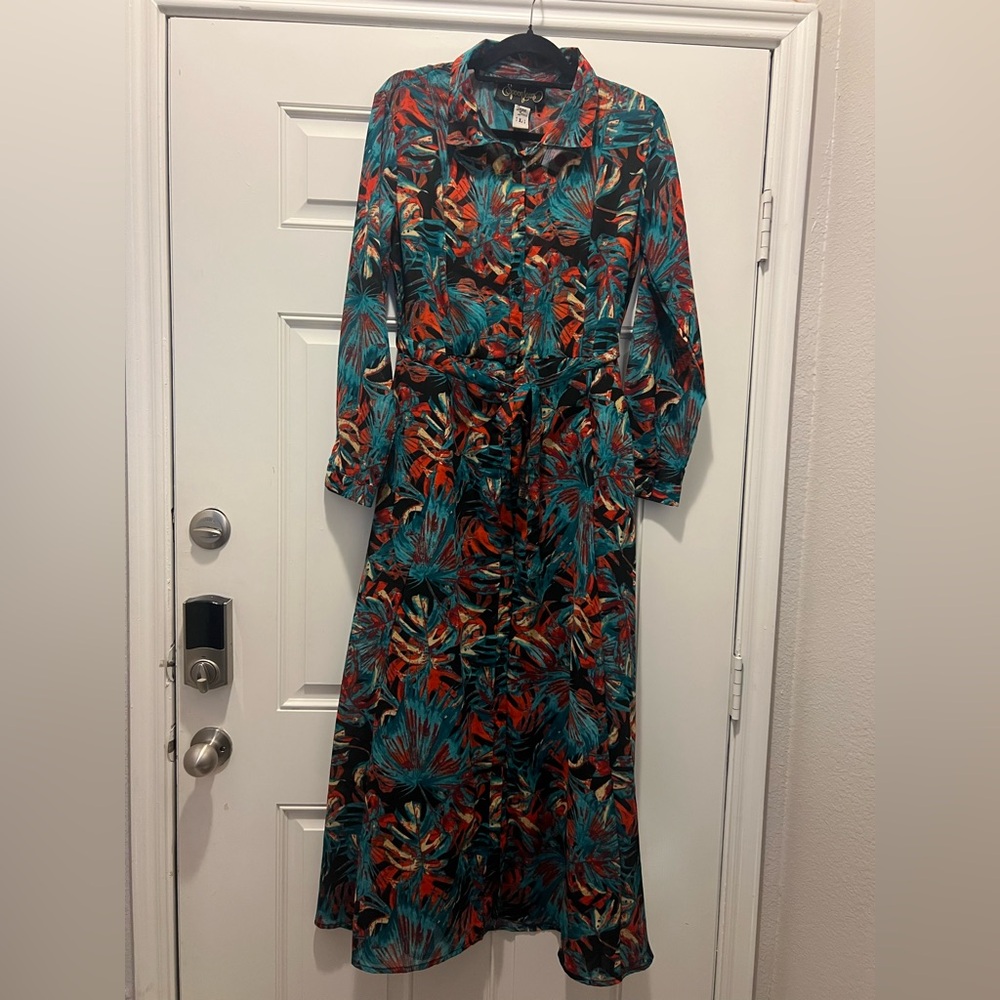 NWT Tropical Long Sleeve Dress